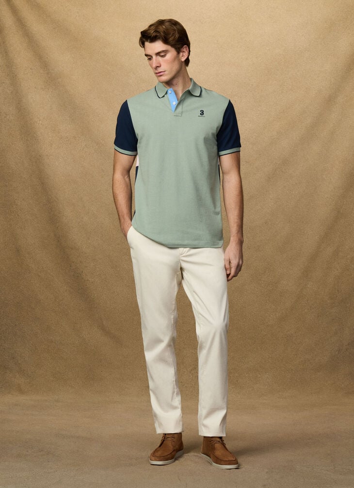 Hackett Heritage Classic Fit Back Panel Polo - Sage Green