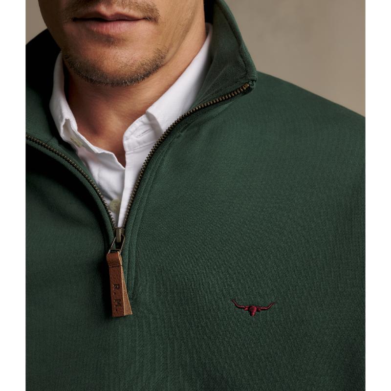 RM Williams Mulyungarie 1/4 Zip Sweatshirt-Pine