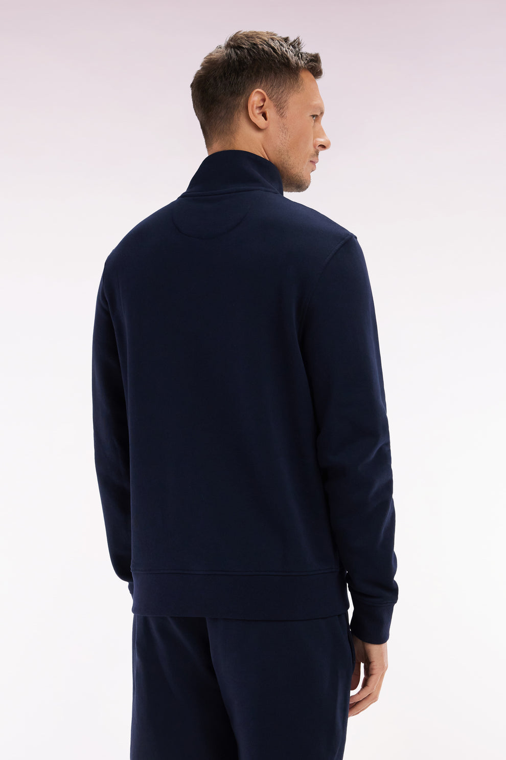 Eden Park Straight Fit Navy cotton 1/4 Zip Sweatshirt