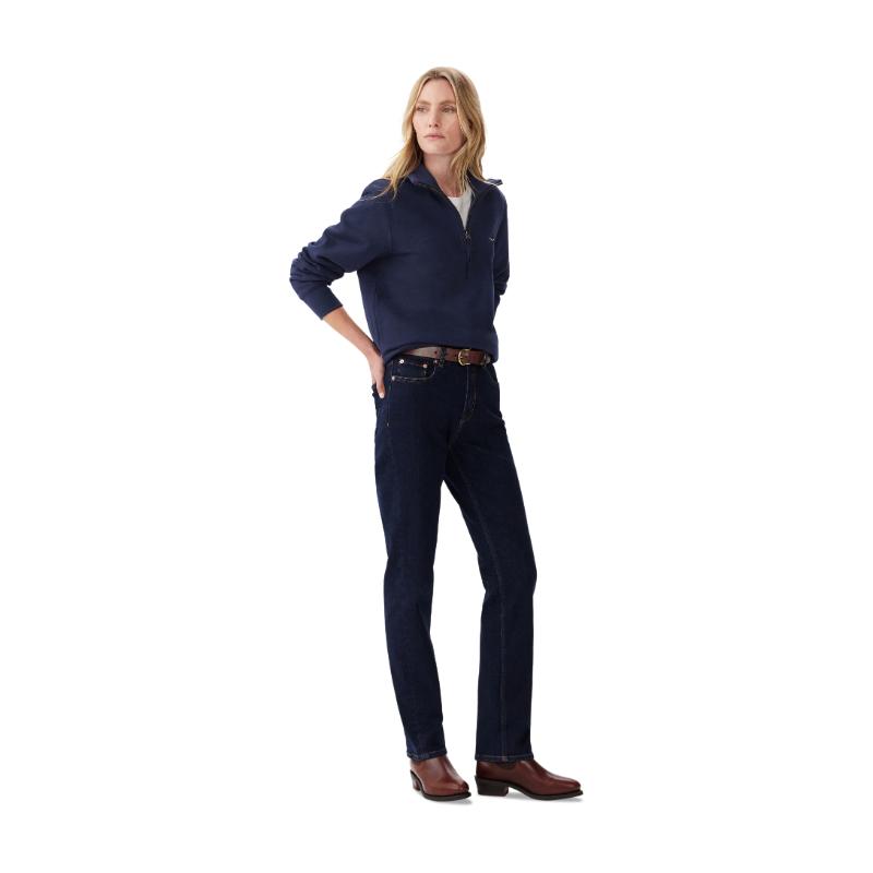 RM Williams Tricket Womens 1/4 Zip Sweatshirt-Navy
