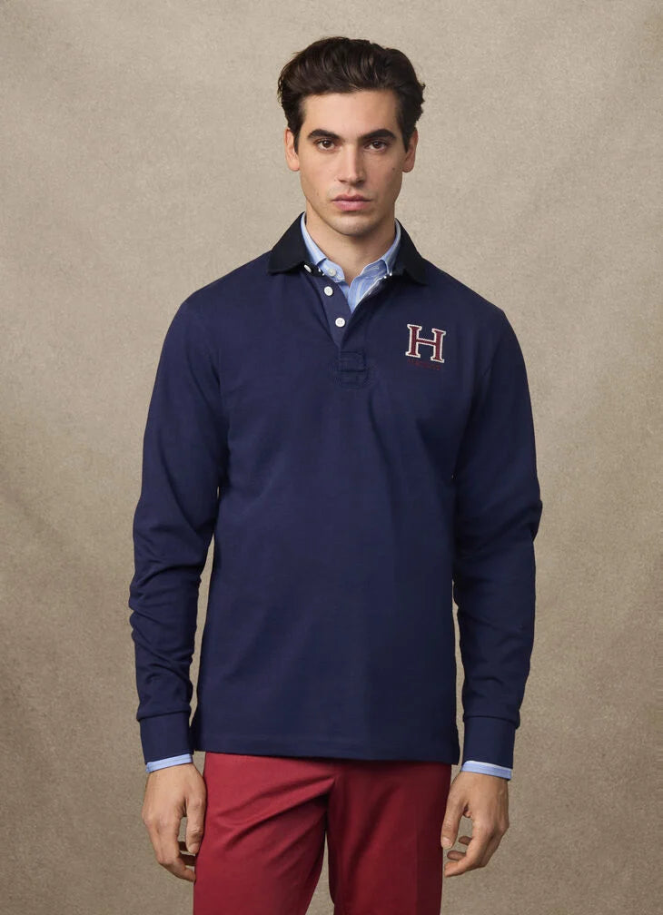 Hackett Classic Fit Logo Rugby Shirt