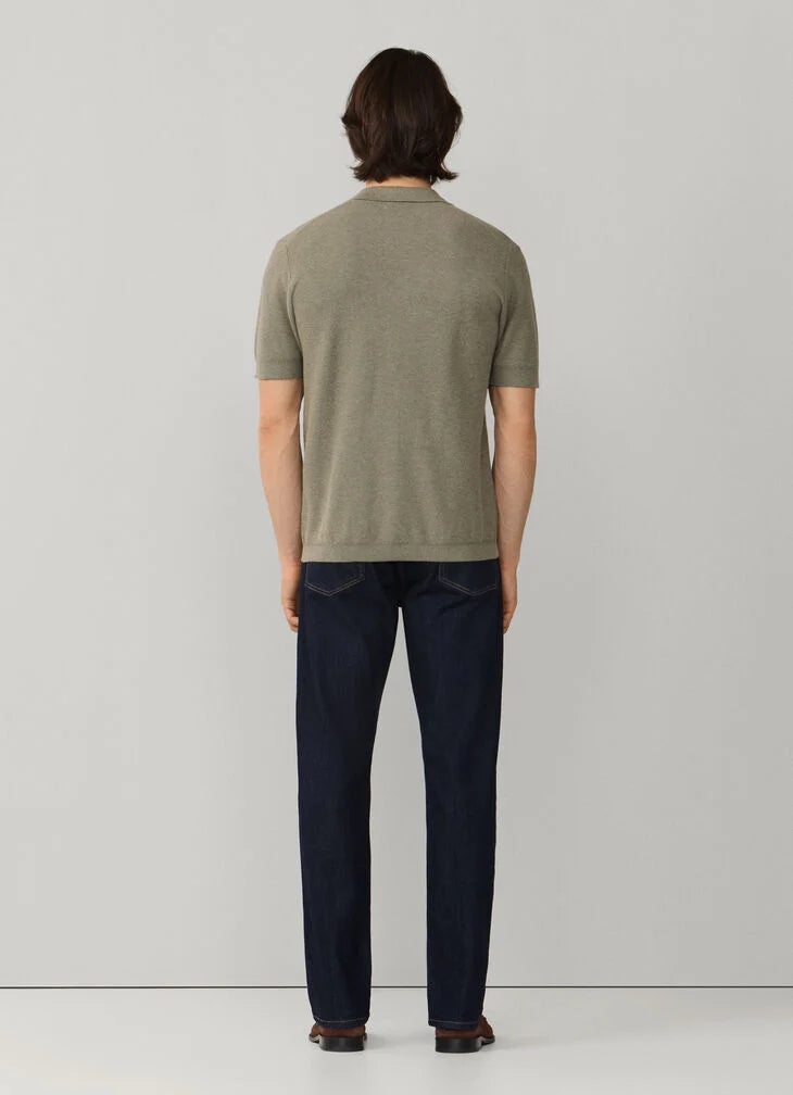 Hackett Classic Fit SS Knit Polo-Sage Green