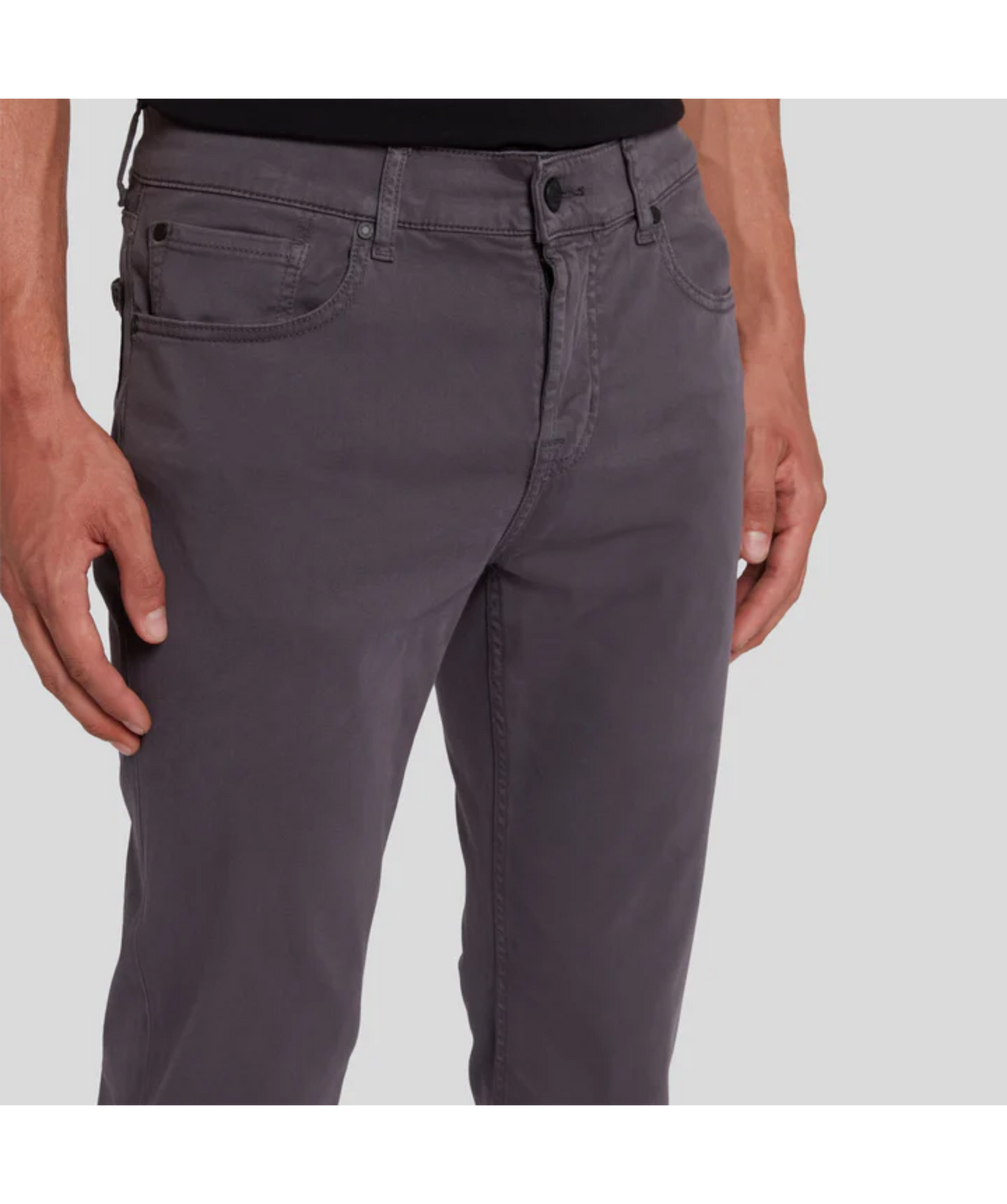 7 For All Mankind Luxe Performance Slimmy Stretch Sateen Gun Metal