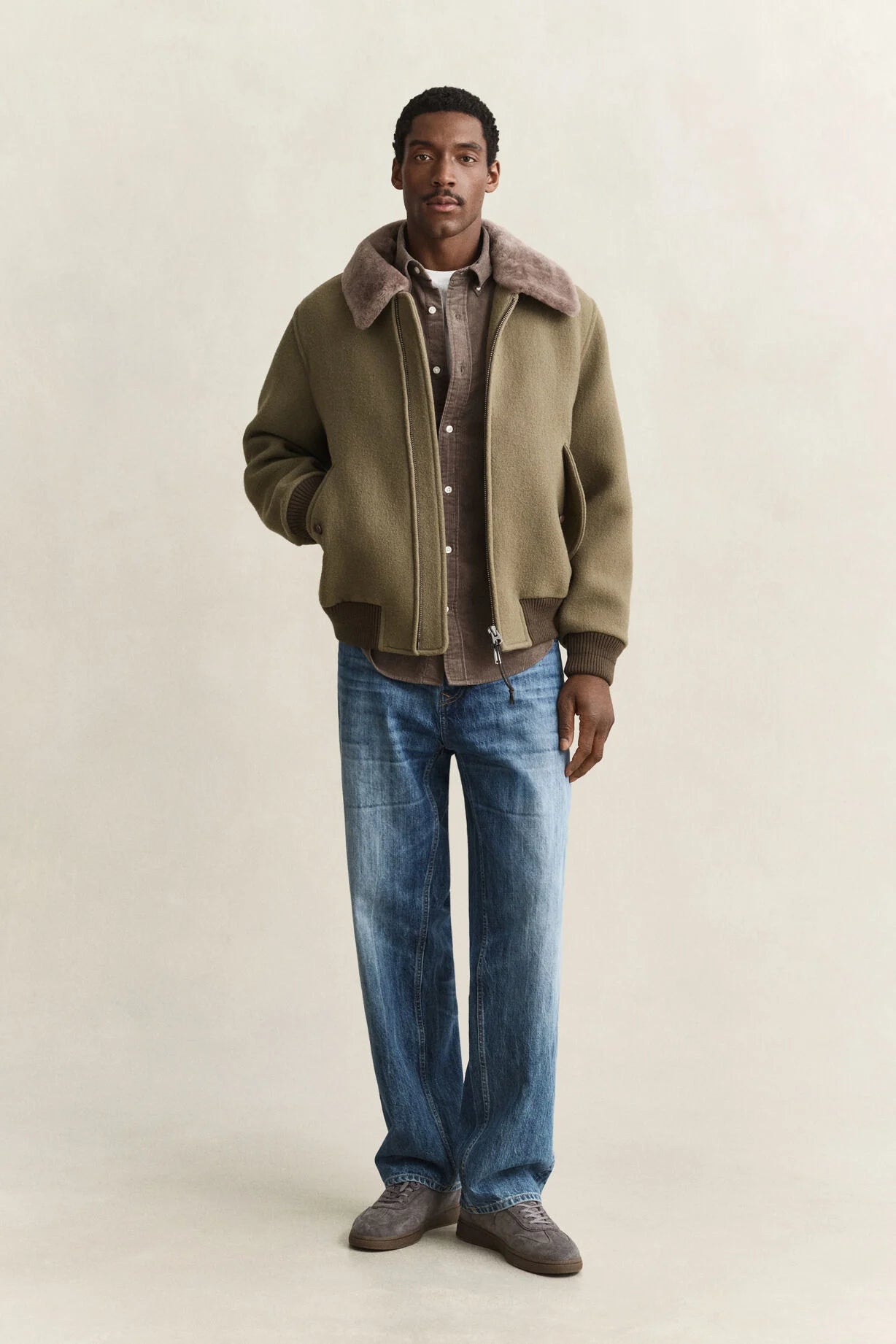 GANT Reg Fit Corduroy Shirt-Faded Taupe