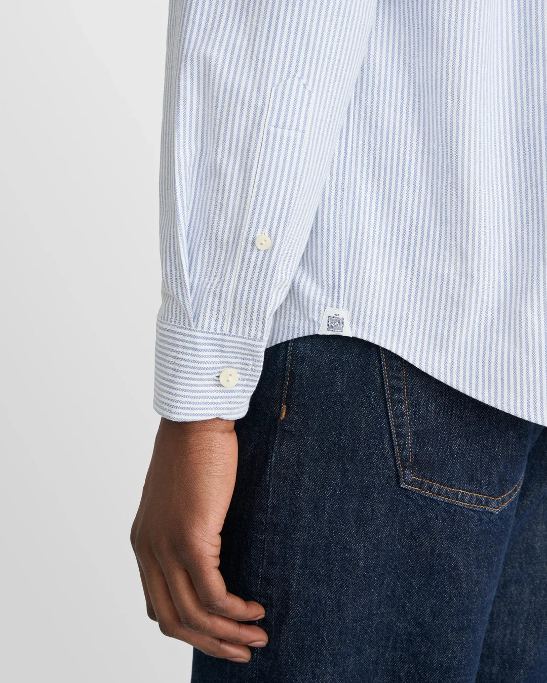 Eton Striped Oxford Shirt-Blue