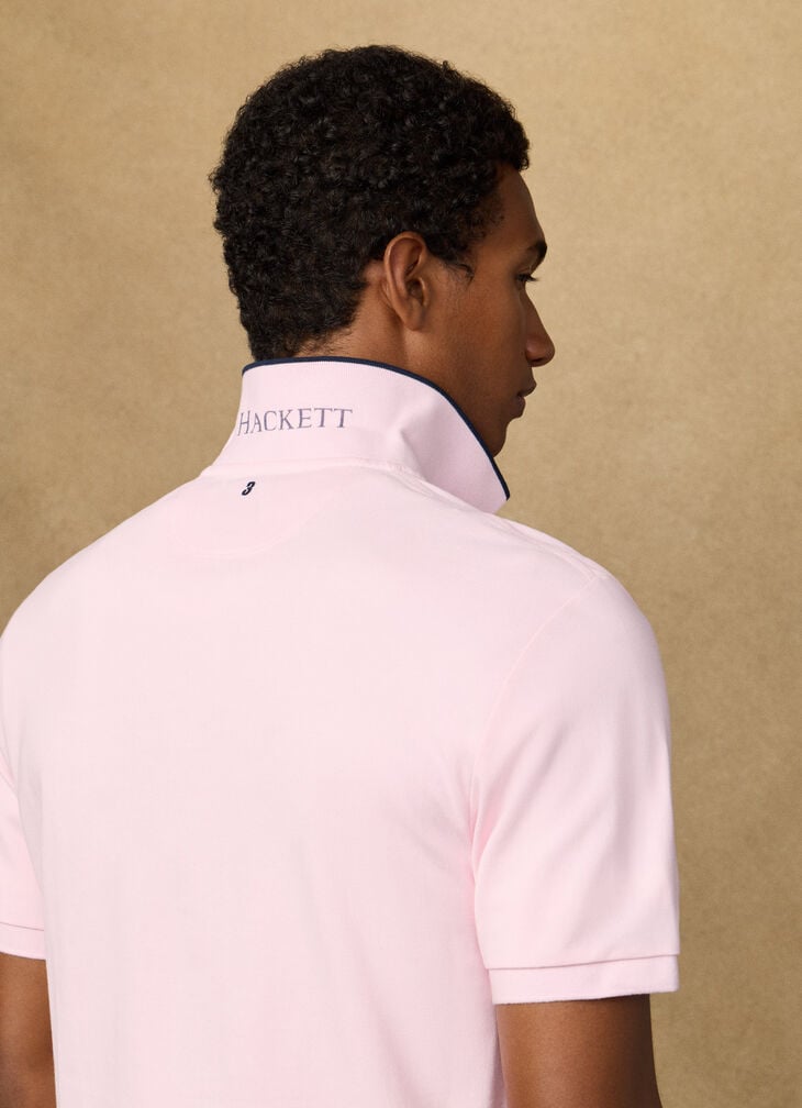 Hackett Heritage Classic Fit Number Polo - Light Pink