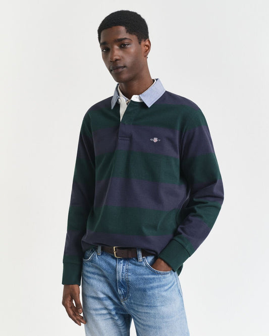 GANT Chambray Collar Striped Heavy Rugger