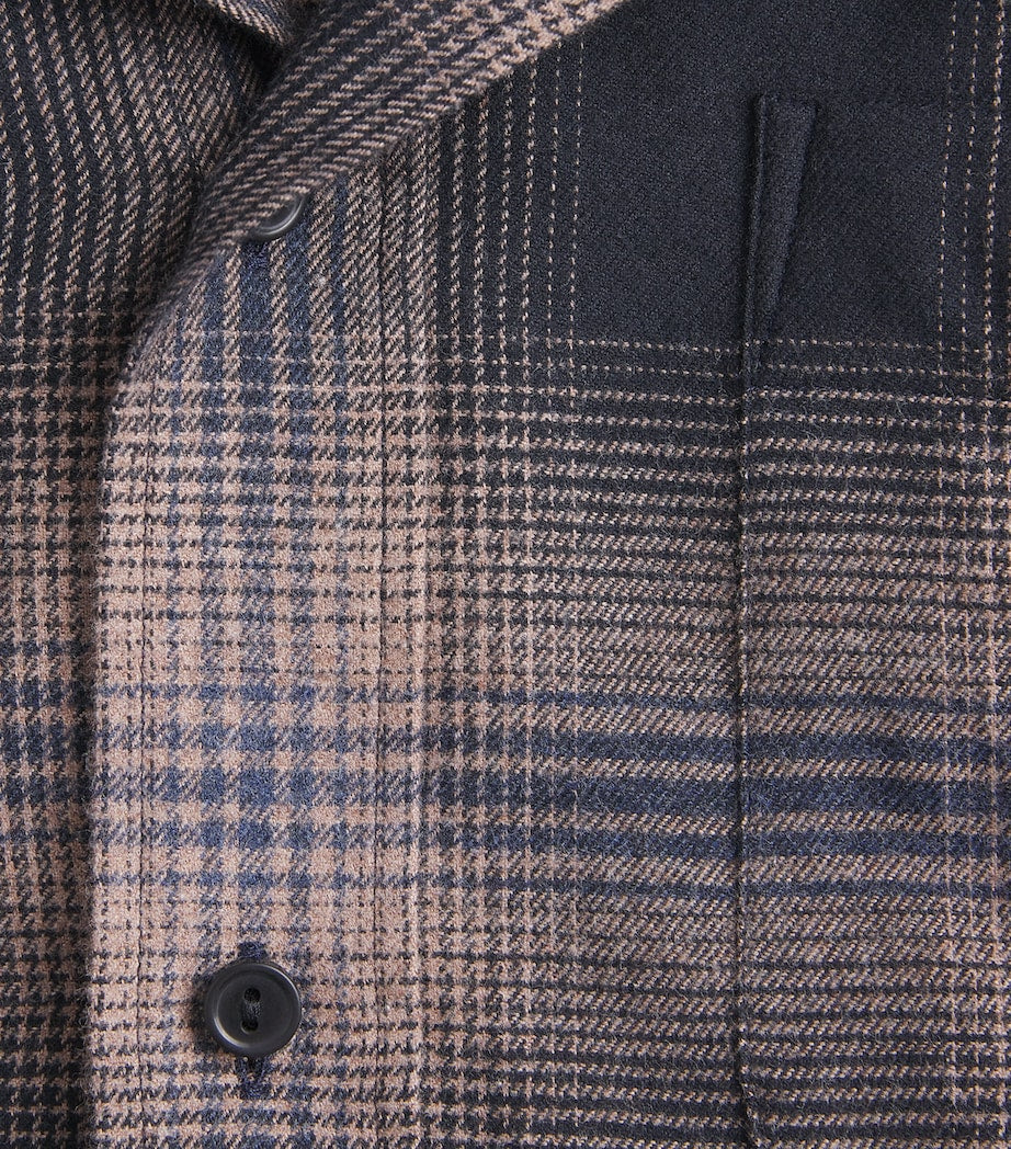 Eton Plaid Check Flannel Shirt-Navy