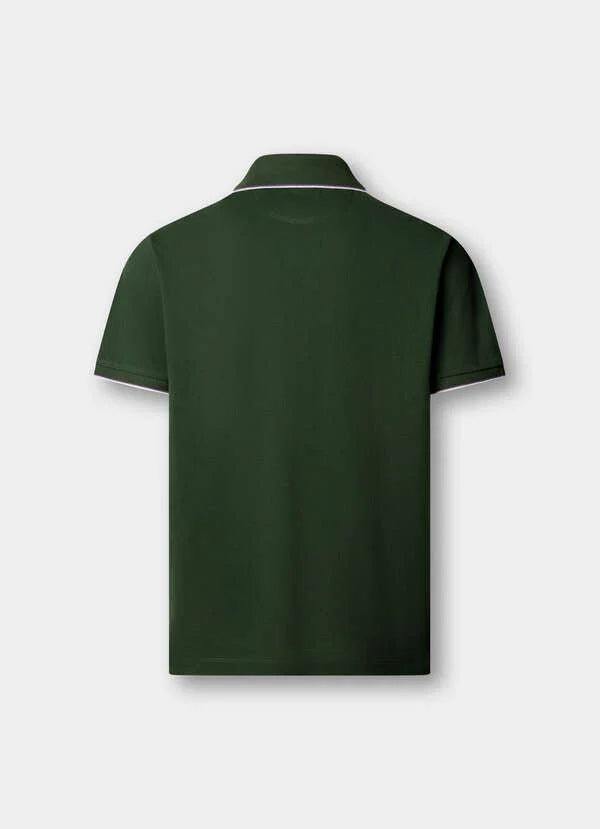 Hackett Heritage Classic Fit Tipped Polo Shirt-Rugby Green