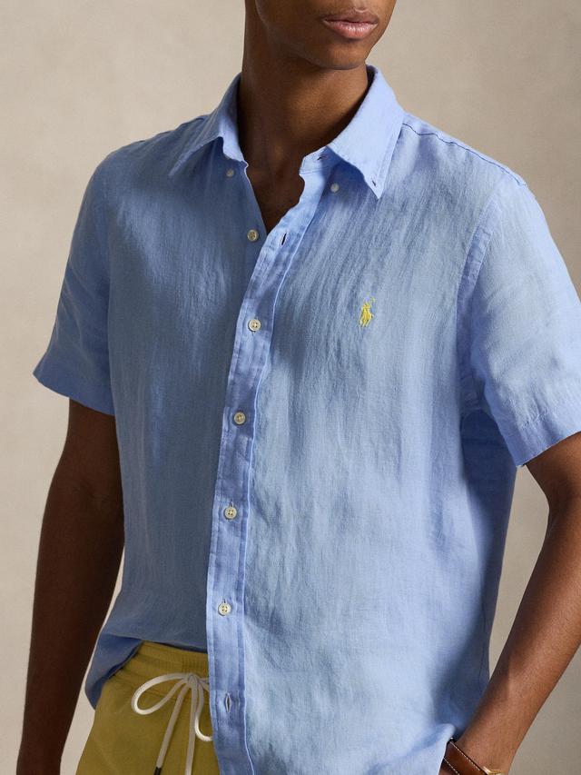 Polo Ralph Lauren Custom Fit SS Linen Shirt-Austin Blue
