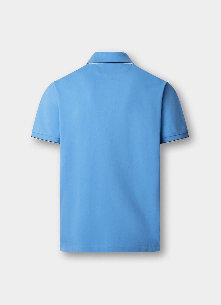 Hackett Heritage Classic Fit Tipped Polo - Bright Blue
