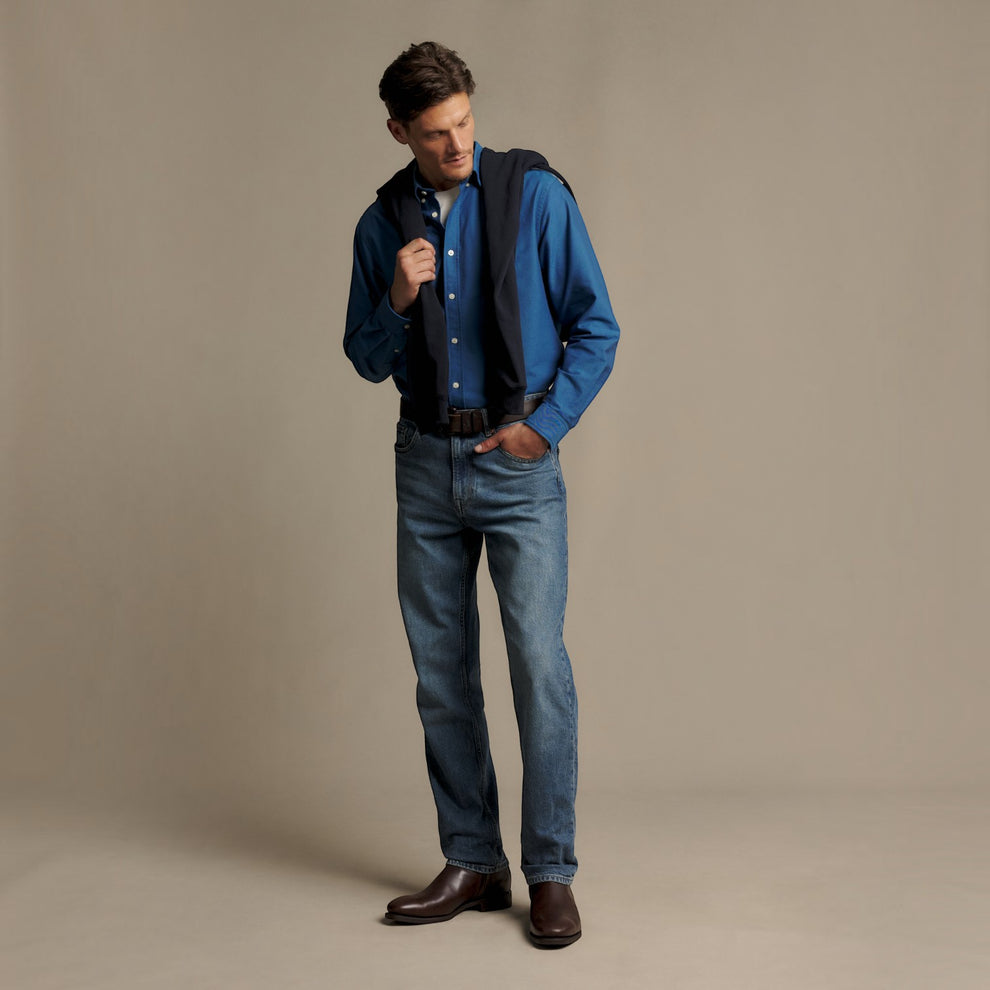 RM Williams Clapton Oxford Shirt-Blue