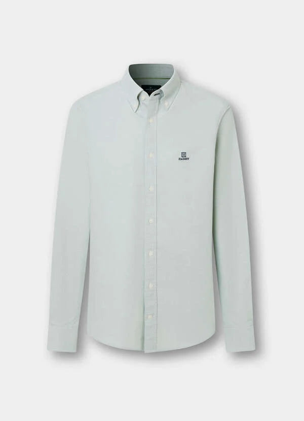 Hackett Heritage Classic Fit Solid Oxford Shirt-Green