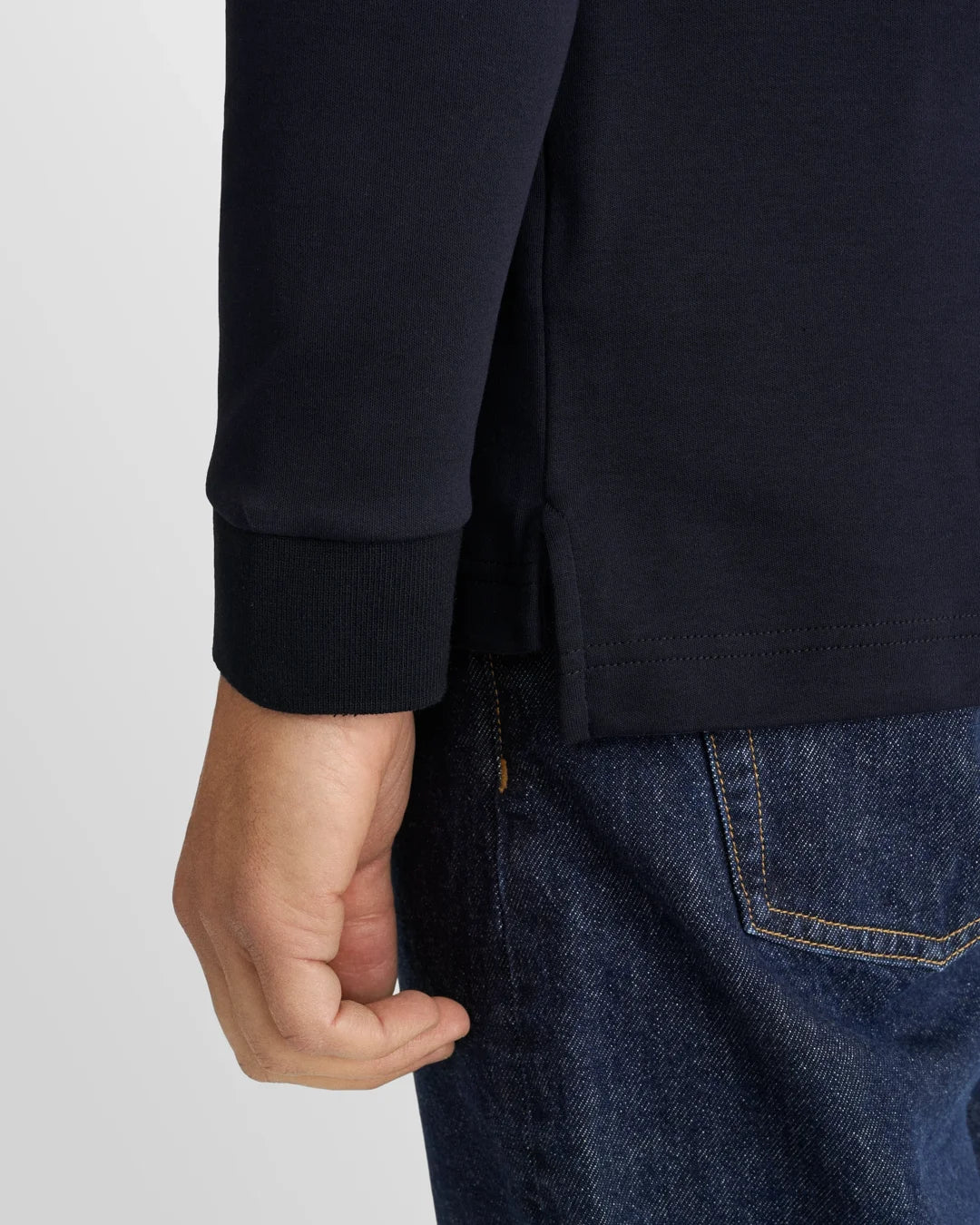 Eton Interlock Polo Shirt-Navy