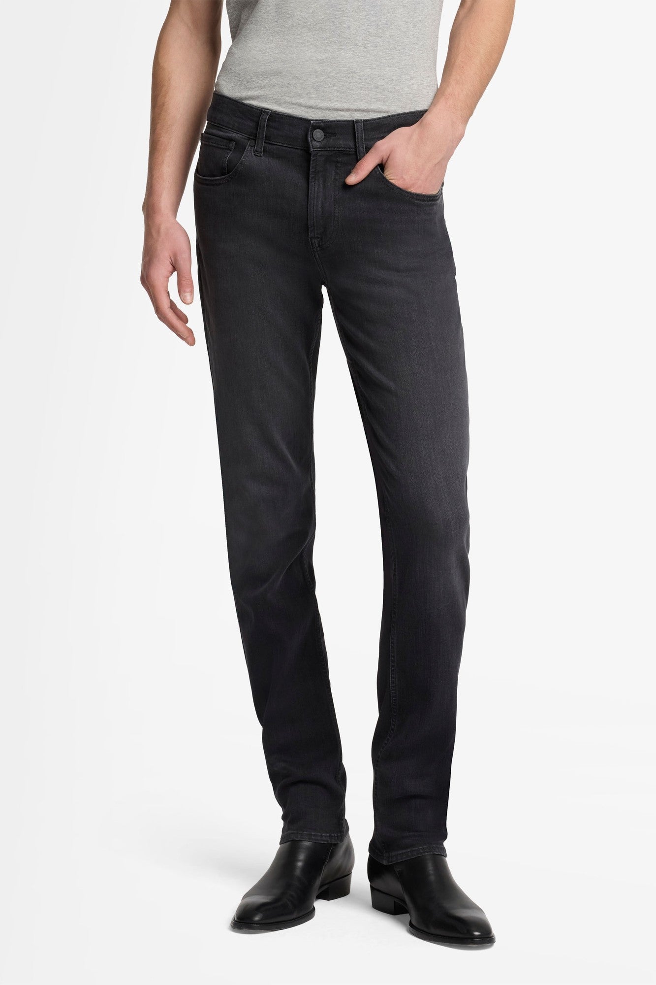 7 For All Mankind Slimmy Lux Performance Jeans-Washed Black