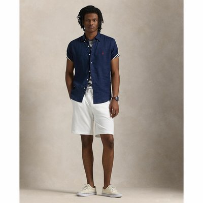 Polo Ralph Lauren Custom Fit SS Linen Shirt-Newport Navy