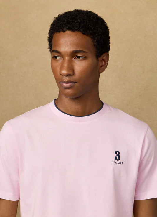 Hackett Heritage Classic Fit Number T-Shirt - Light Pink