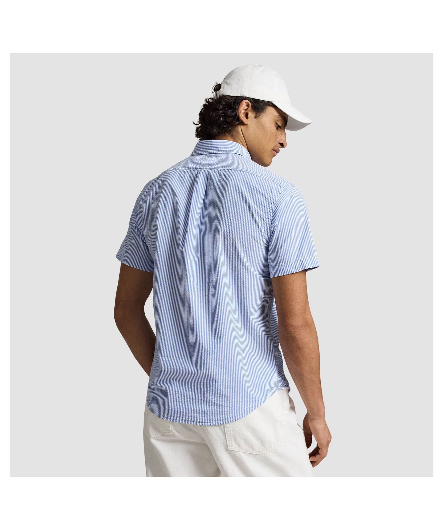 Polo Ralph Lauren Prepster Custom Fit Seersucker Shirt-Blue/White