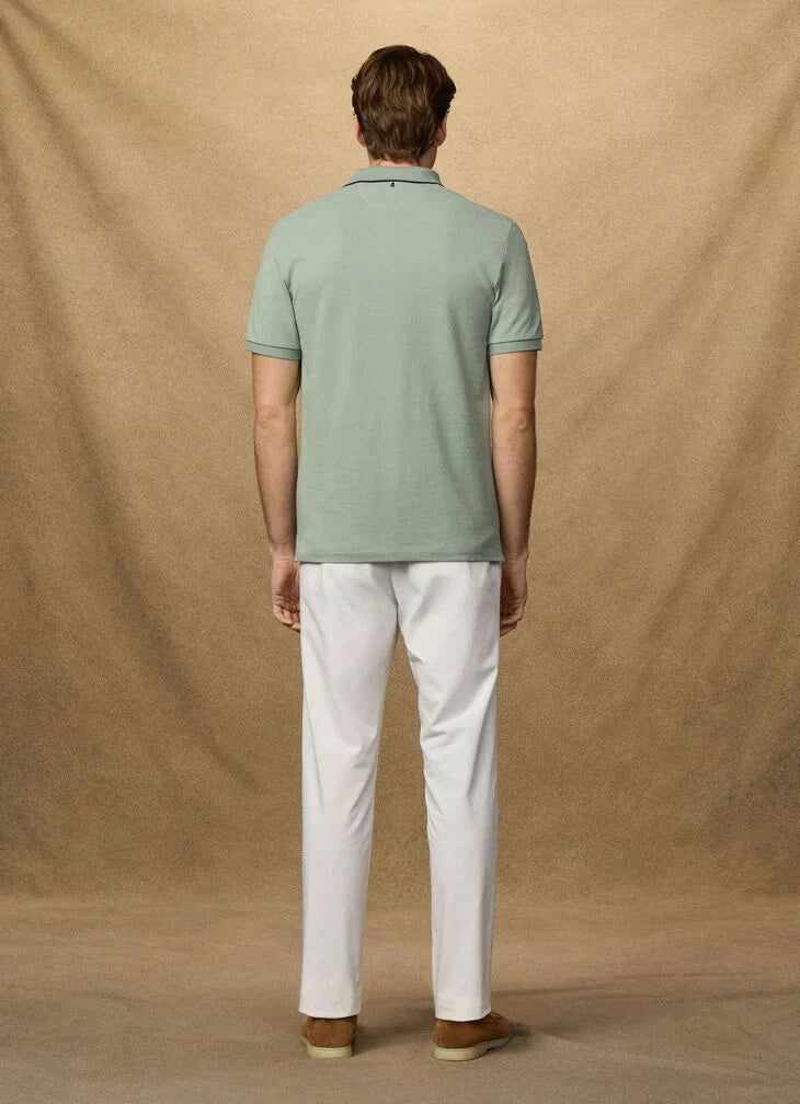 Hackett Heritage Classic Fit Number Polo - Sage Green