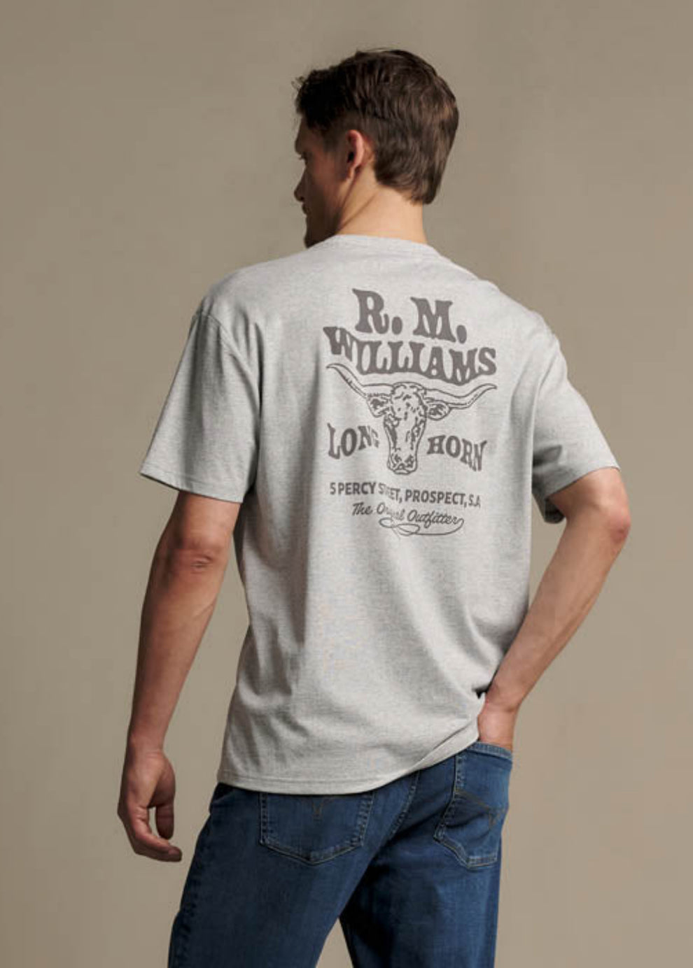 RM Williams Kandos T-Shirt-Grey Marle
