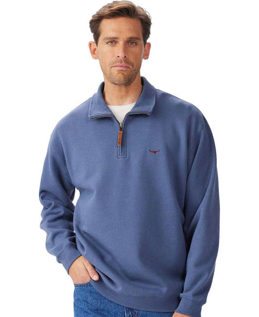 RM Williams Blue Mulyungarie 1/4 Zip Sweatshirt