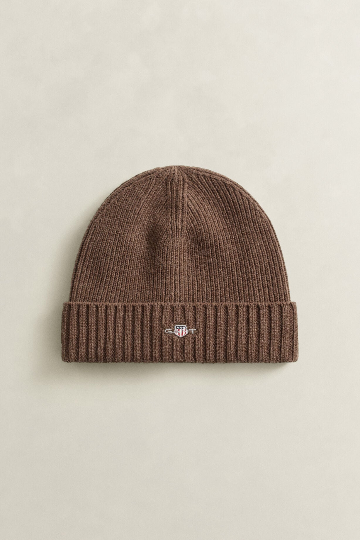 GANT Shield Wool Lined Beanie-Shadow Brown