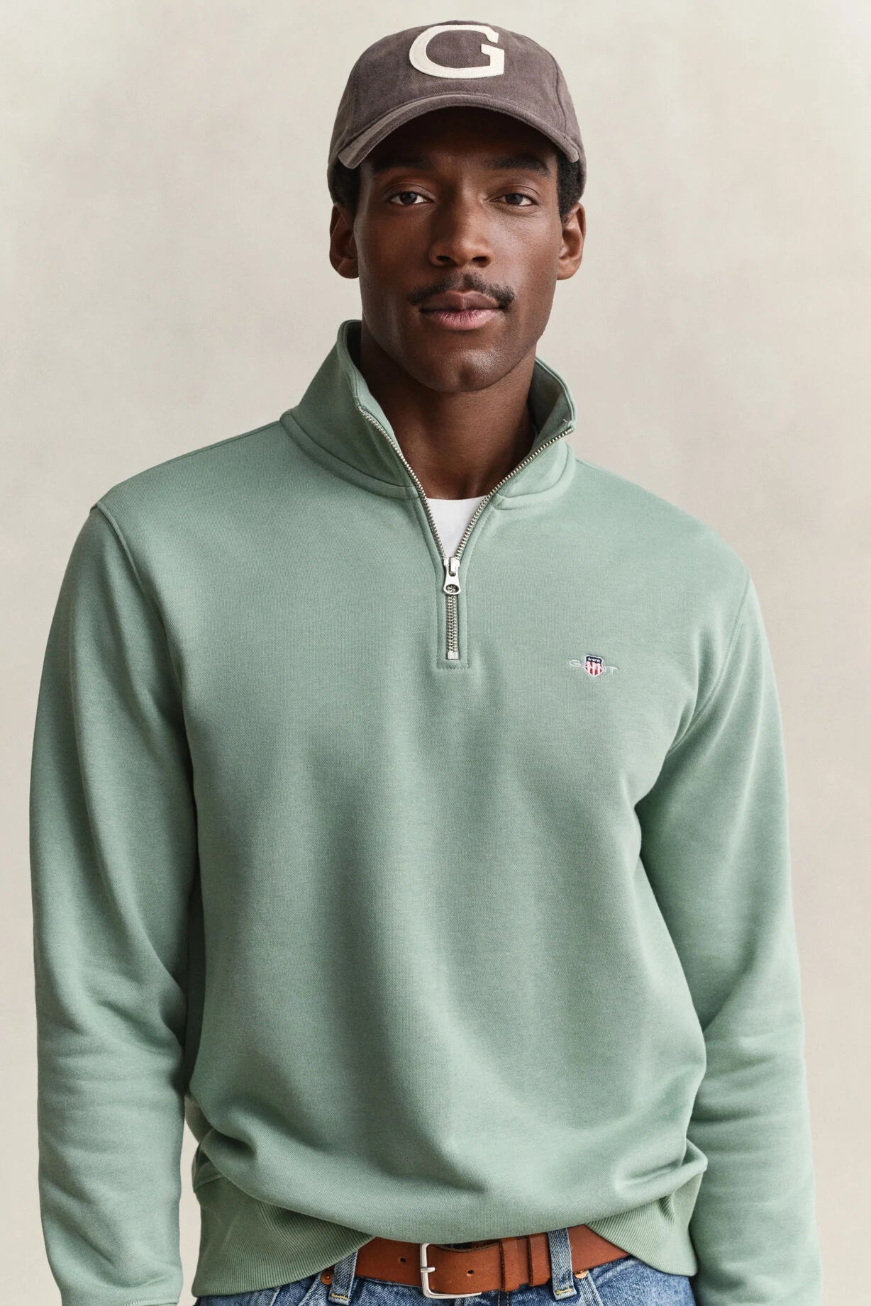 GANT Shield Half-Zip Sweatshirt-Surplus Mint