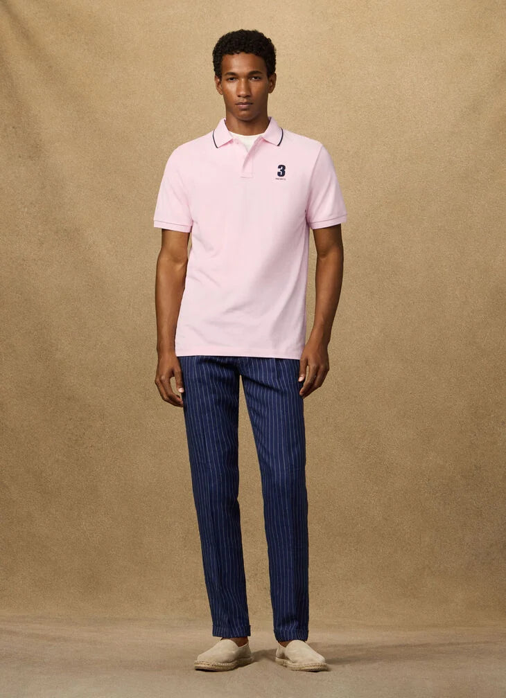 Hackett Heritage Classic Fit Number Polo - Light Pink
