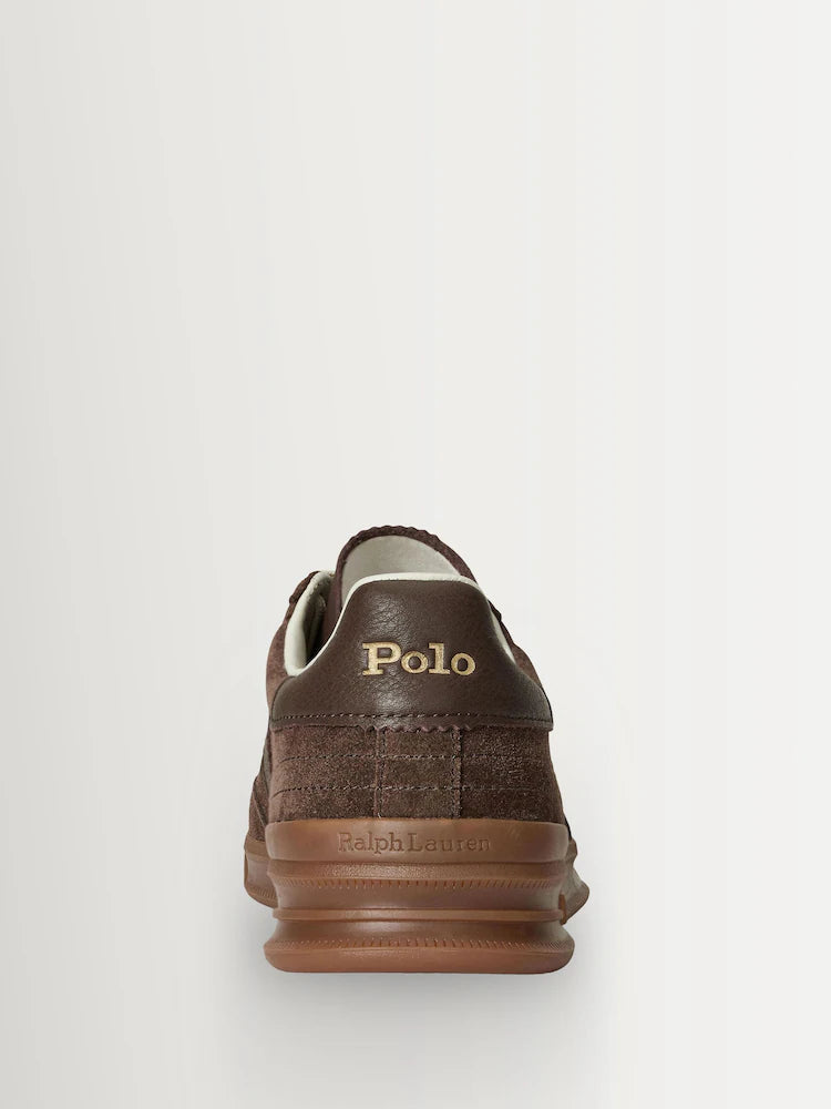 Polo Ralph Lauren Heritage Aera Leather/Suede Trainers-Brown