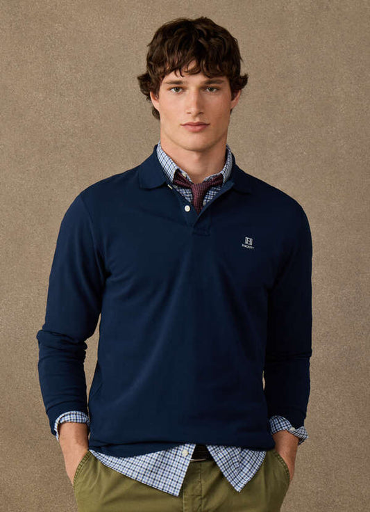 Hackett Heritage Classic Fit Long Sleeved Branded Polo Shirt-Old Navy