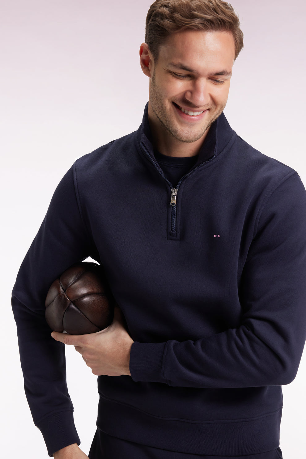 Eden Park 1/4 Zip Navy Fleece Sweatshirt