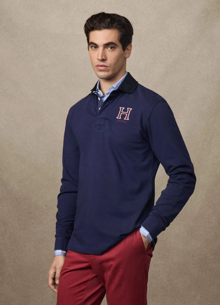 Hackett Classic Fit Logo Rugby Shirt
