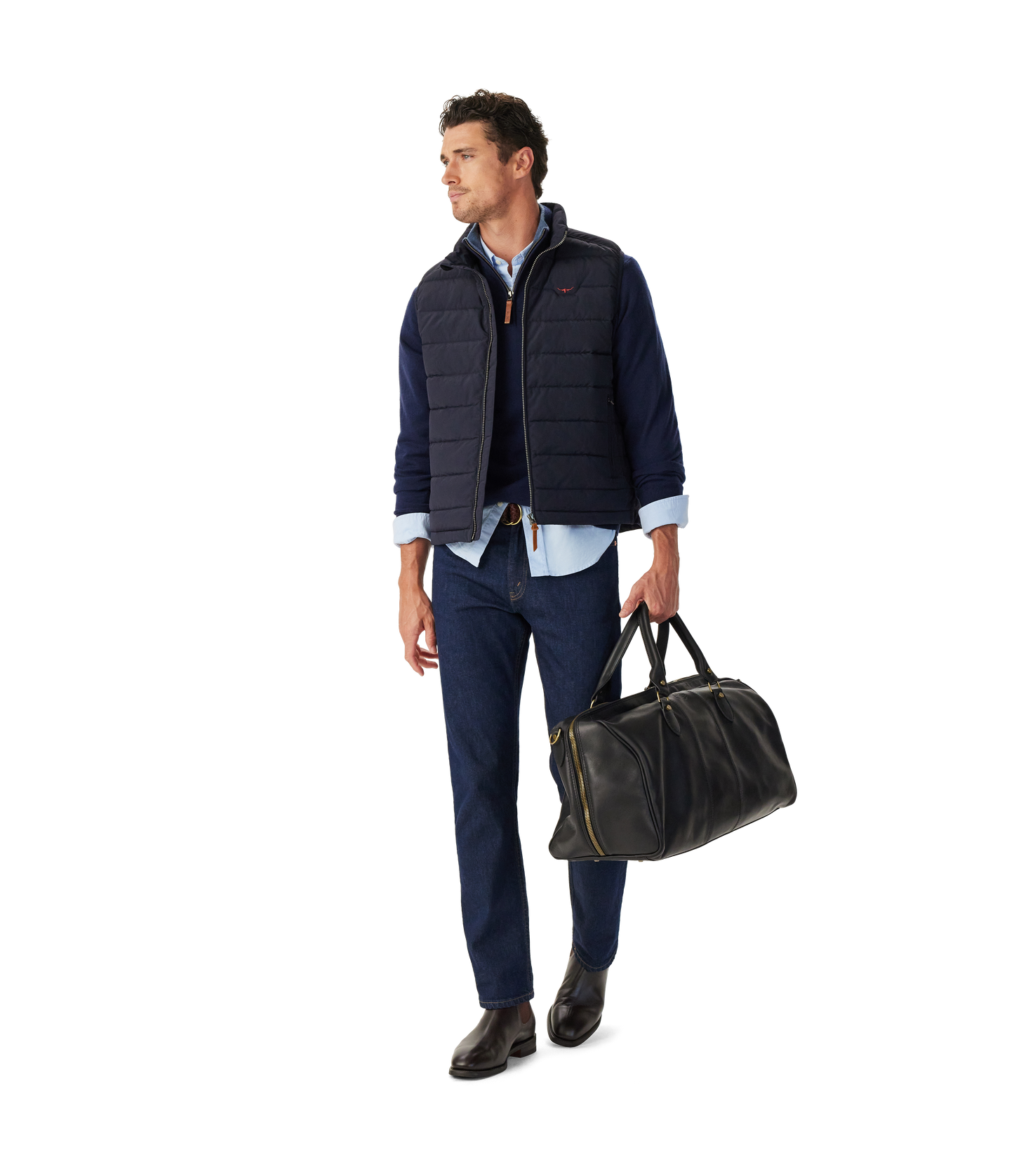 RM Williams Rydal Padded Vest-Navy