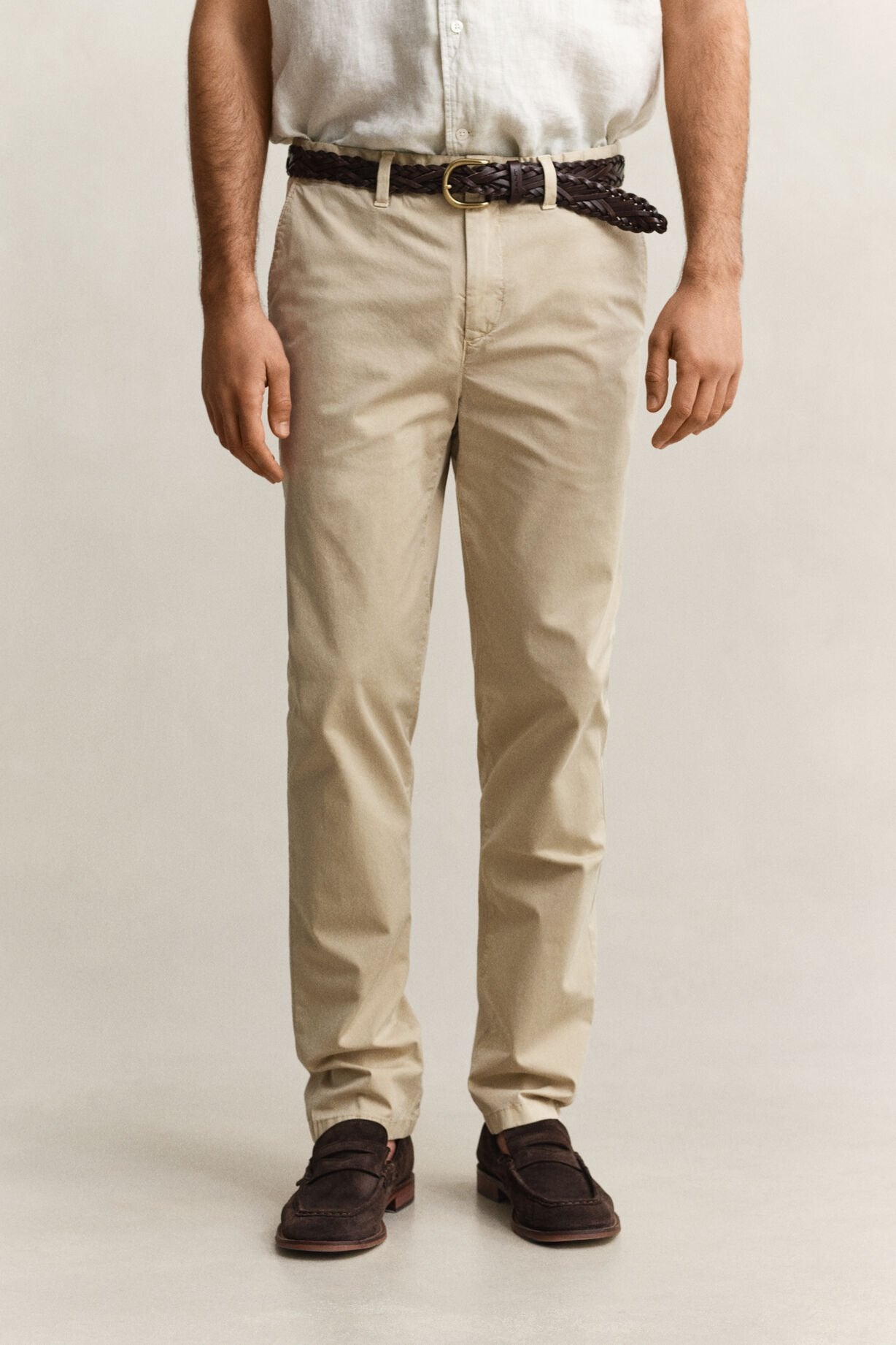 GANT Slim Fit Sunfaded Chinos-Oat Beige