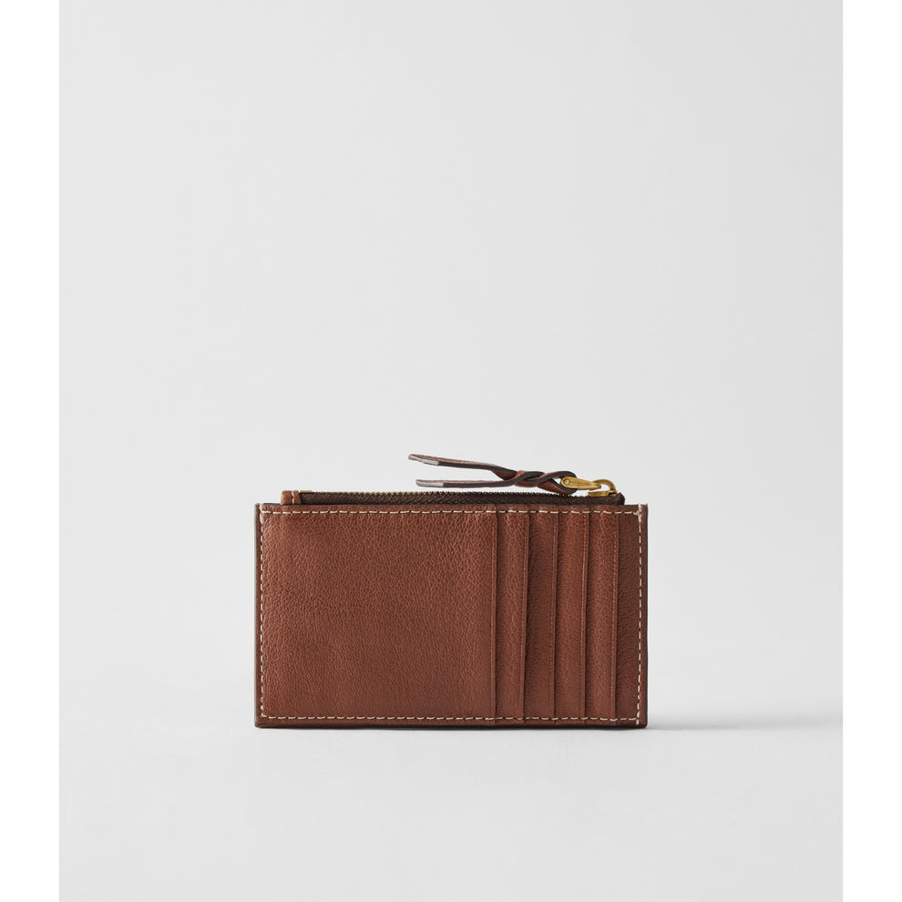 RM Williams Womens Ranger Zip Plait Cardholder-Mid Brown
