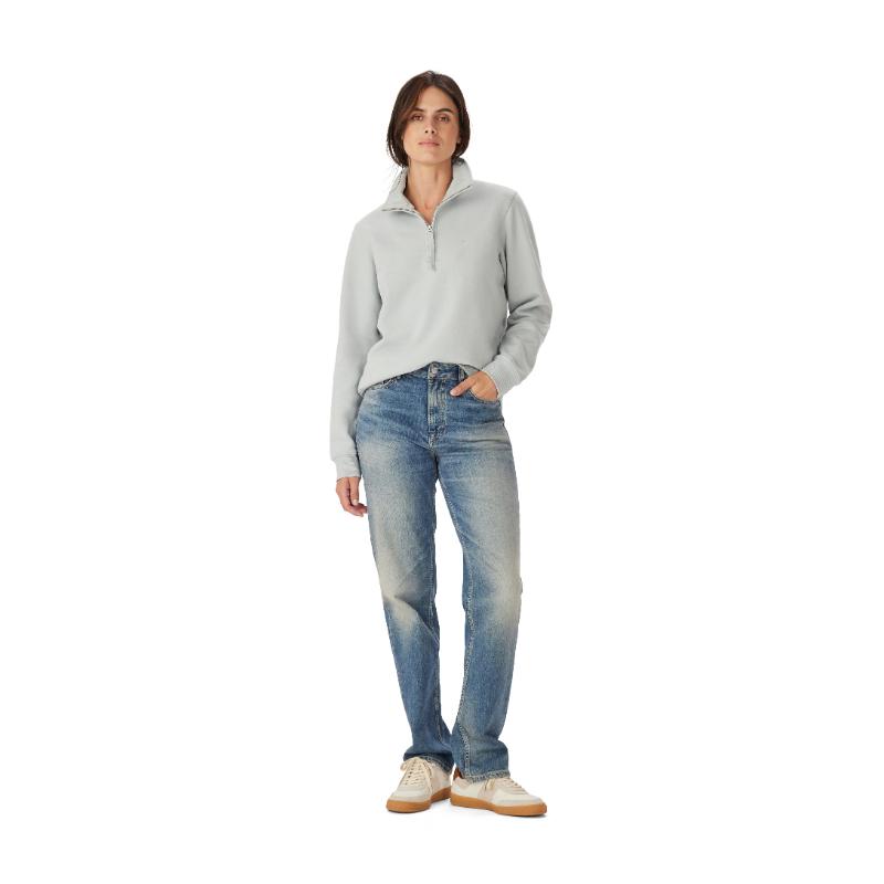 RM Williams Tricket Womens 1/4 Zip Sweatshirt-Salt