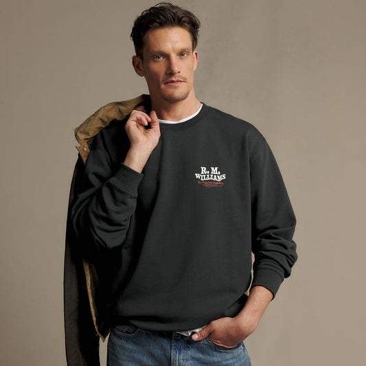 RM Williams Kandos Crewneck Sweatshirt-Vintage Black