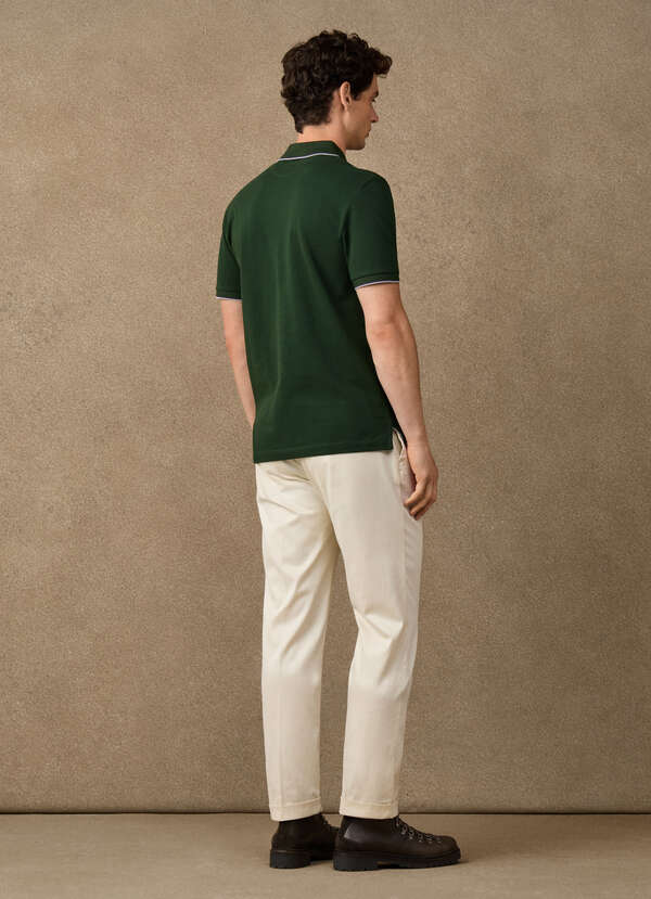 Hackett Heritage Classic Fit Tipped Polo Shirt-Rugby Green