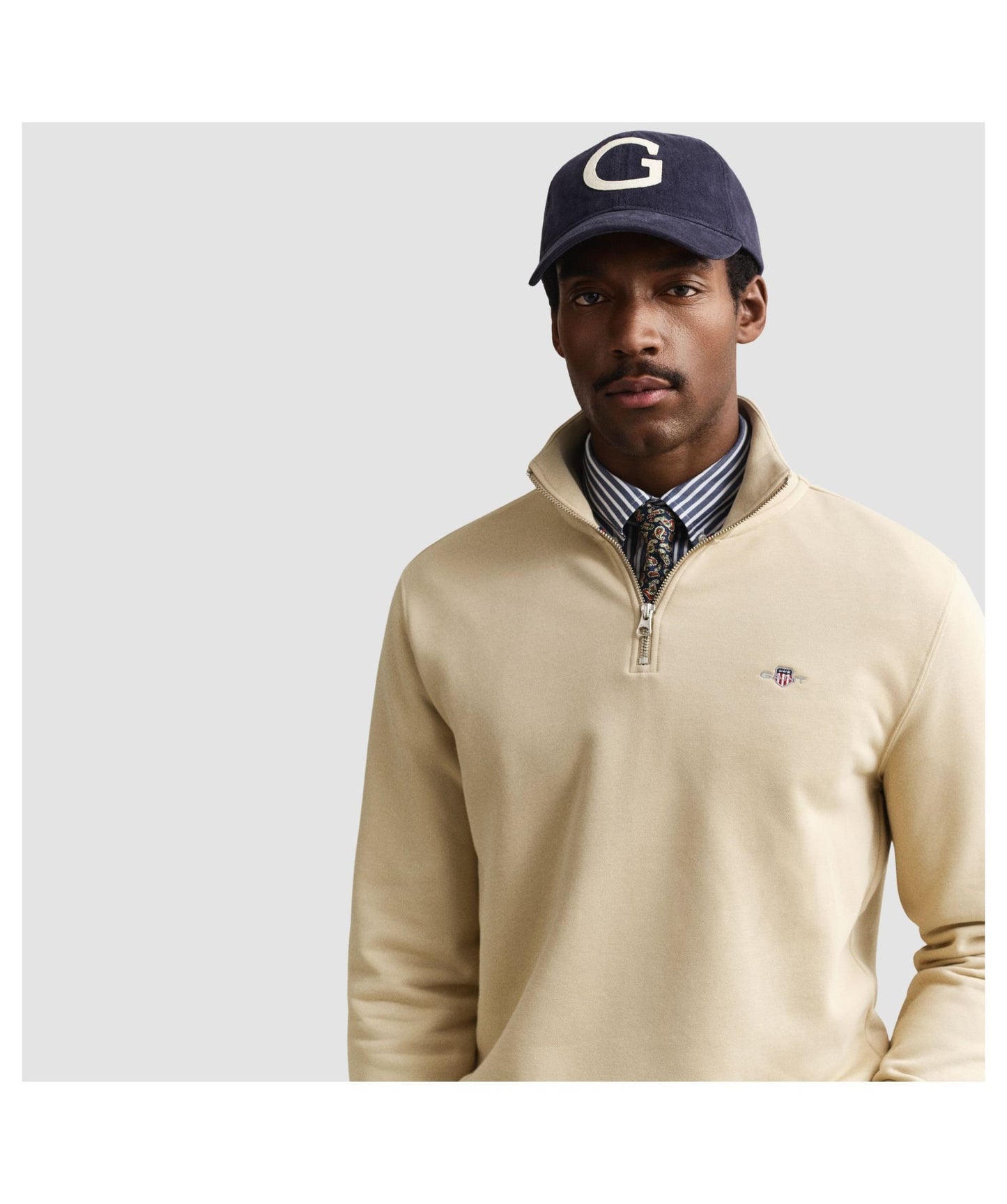 GANT Shield Half-Zip Sweatshirt - Oat Beige