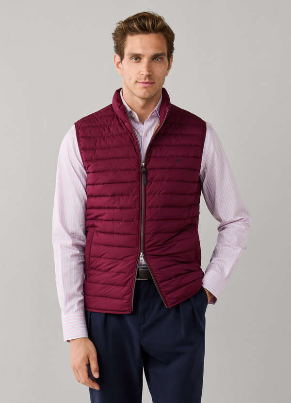 Hackett London Ultra Lightweight Gilet-Oxblood Red