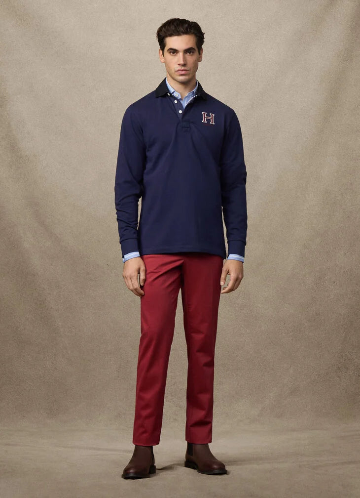 Hackett Classic Fit Logo Rugby Shirt