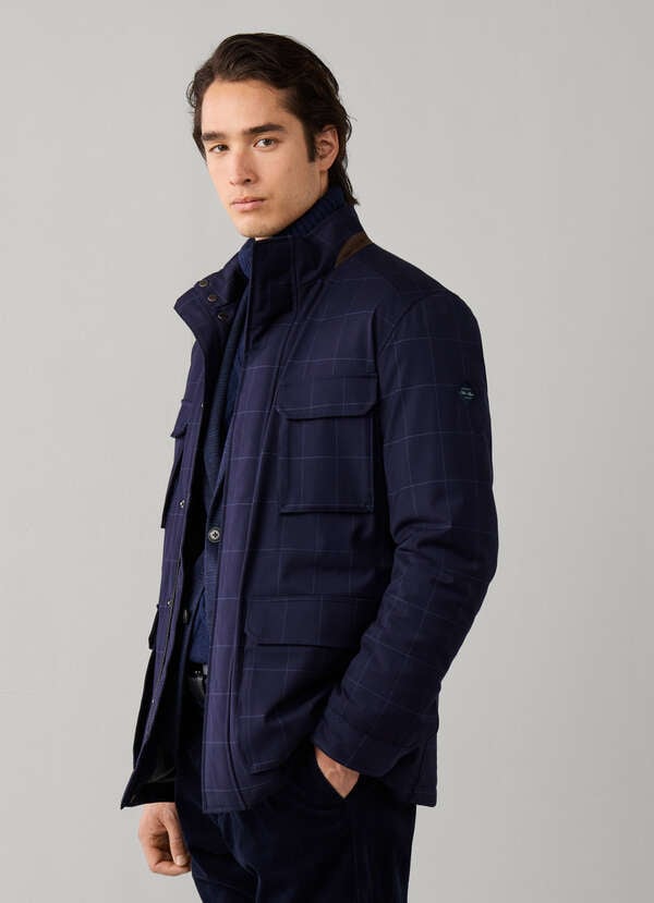 Hackett London Tailored Windowpane Velospeed Jacket-Old Navy