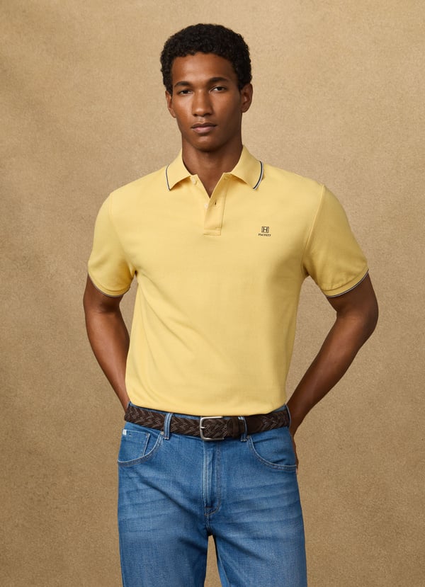 Hackett Heritage Classic Fit Tipped Polo - Golden Yellow