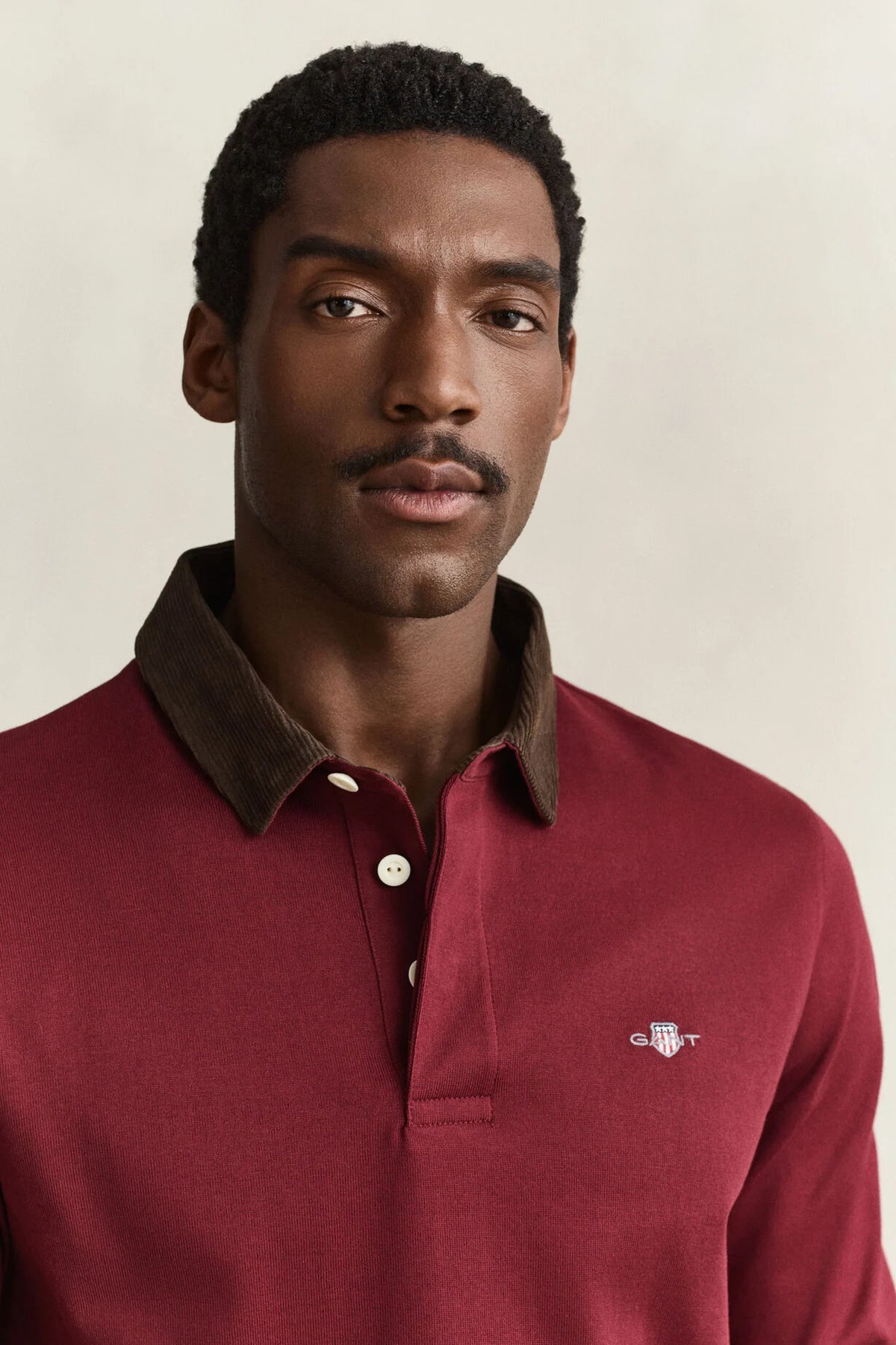 GANT Reg Fit Corduroy Collar Rugger-Deep Grape Wine