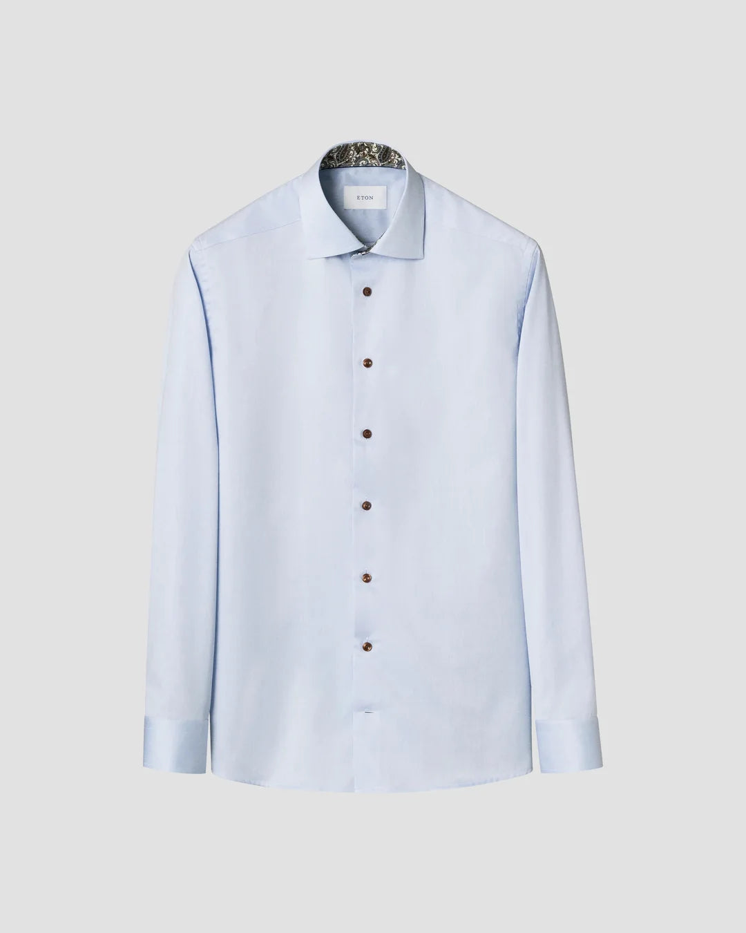 Eton Paisley Effect Signature Twill Contemporary Fit Shirt-Blue