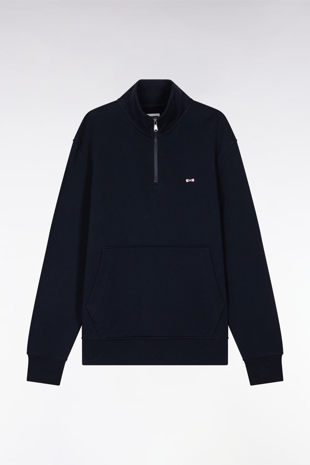 Eden Park Straight Fit Navy cotton 1/4 Zip Sweatshirt