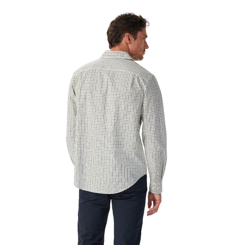 RM Williams Newland Poplin Check Shirt-Moss