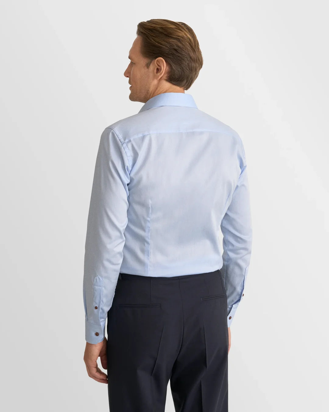 Eton Paisley Effect Signature Twill Contemporary Fit Shirt-Blue