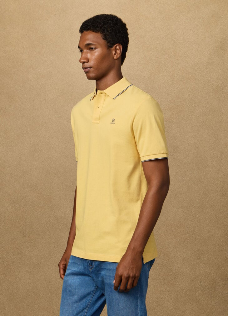 Hackett Heritage Classic Fit Tipped Polo - Golden Yellow