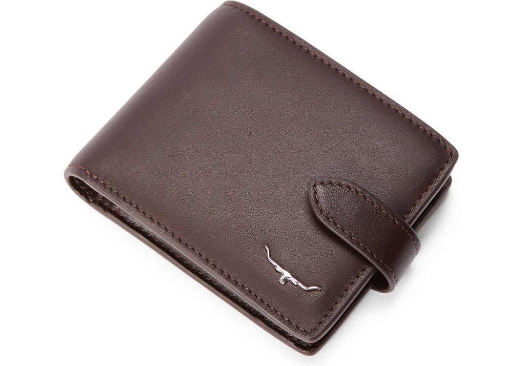 RM Williams Chestnut Leather Wallet with coin pocket & tab